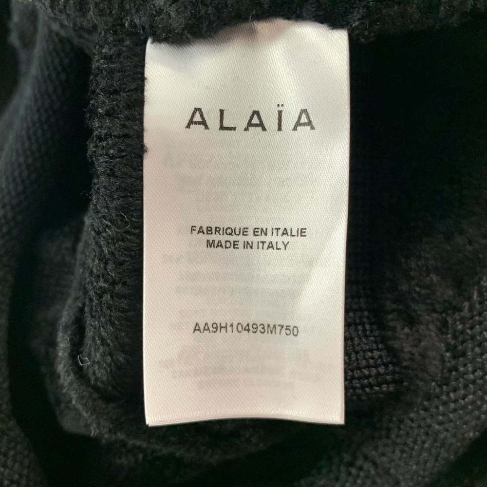 ALAIA Black Viscose Polyamide Velvet Cropped Pullover - Picture 8 of 9